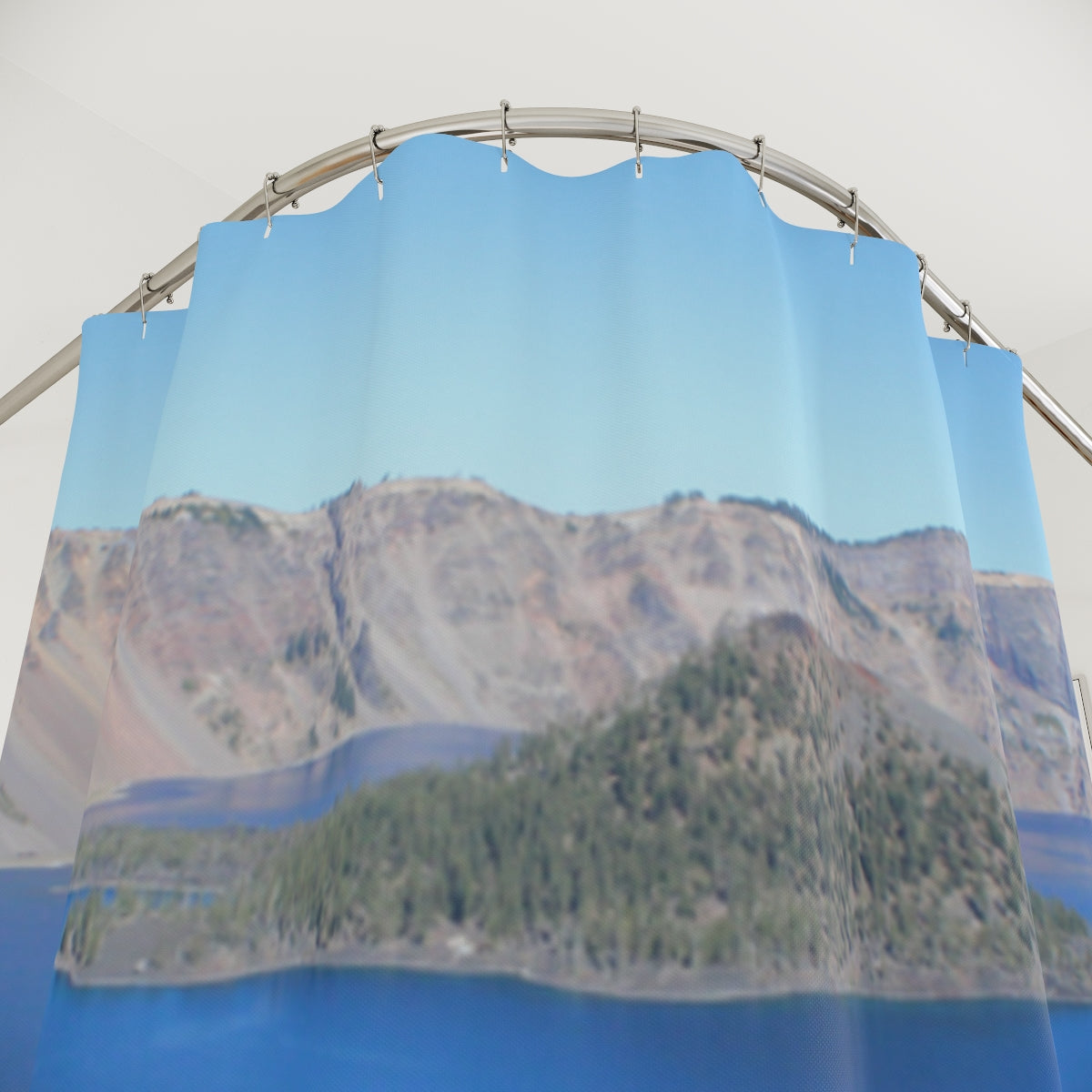 Scenic Mountain Lake Shower Curtain for Your Bathroom