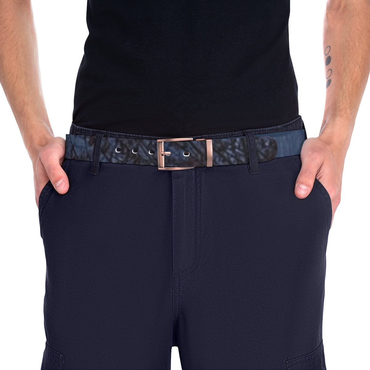 Stylish Dark Patterned Belt with Unique Design Accessory