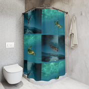 Sea Turtle Ocean Scene Photo Collage Shower Curtain